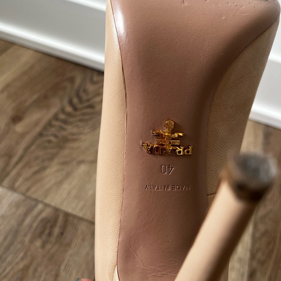 Prada Tan Leather Stiletto Heels - Picture 4 of 8